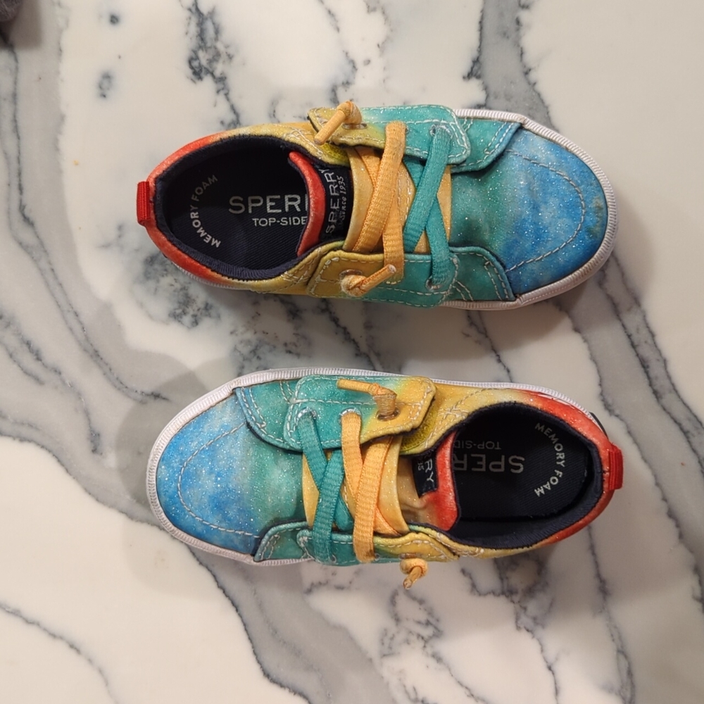 Toddler Sperry rainbow sneakers